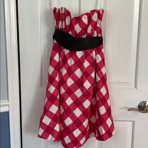 0 pink hot plaid dress